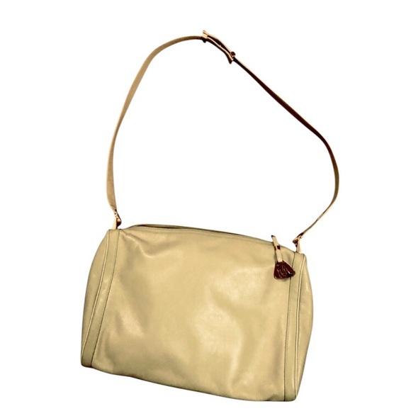 Morris Moskowitz VTG leather ladies handbag dual handle interior zipper pocket - Picture 9 of 9